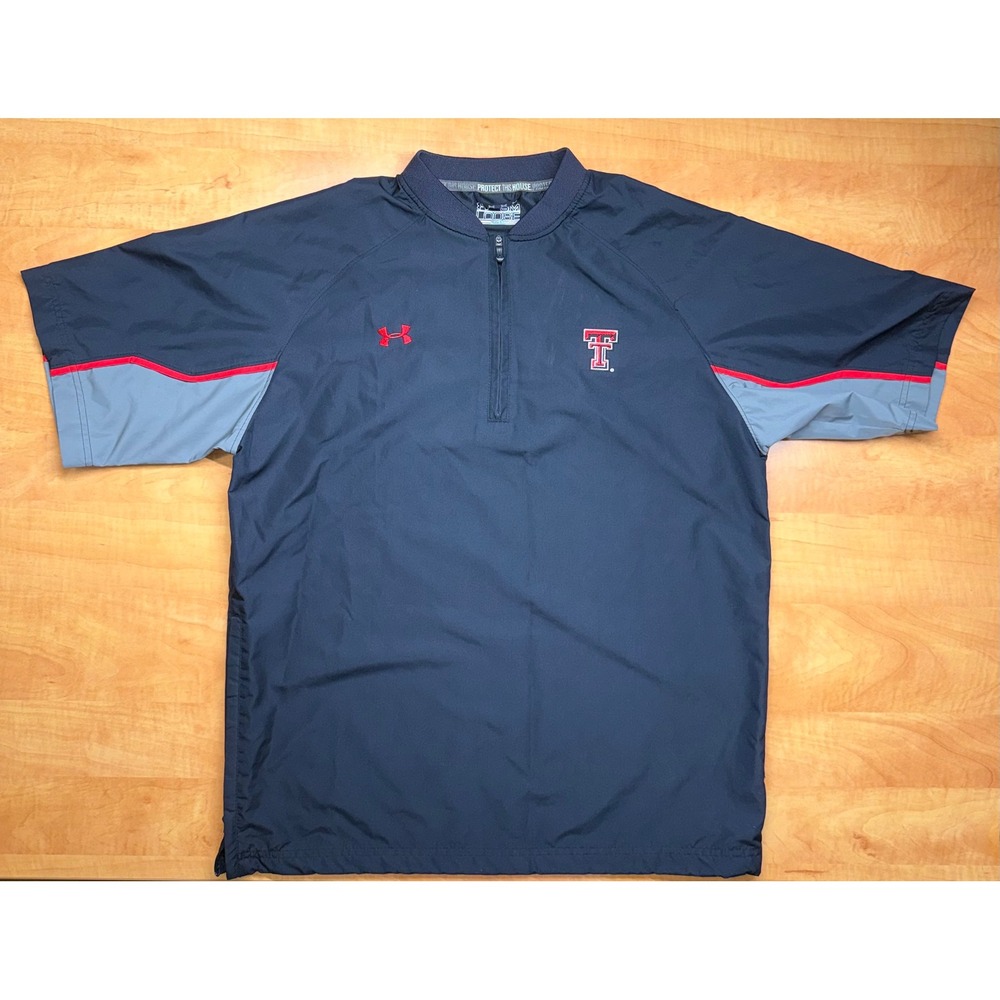 Under Armour Texas Tech Red Raiders 1/4 Zip Short Sleeve Windbreaker Mens Small